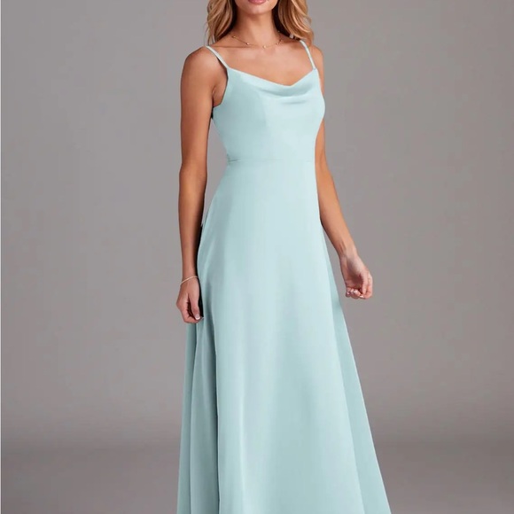 NWT Petite Azazie Daenerys Dress in Mist - Picture 5 of 8